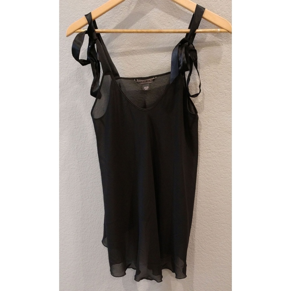 Victoria's Secret Black Bow Babydoll Top